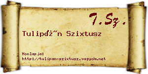 Tulipán Szixtusz névjegykártya